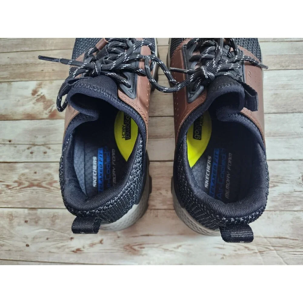 Skechers 204292 Riglen Charlo Men's Size 9.5 Black Brown Mesh Shoes Memory Foam - Picture 5 of 8